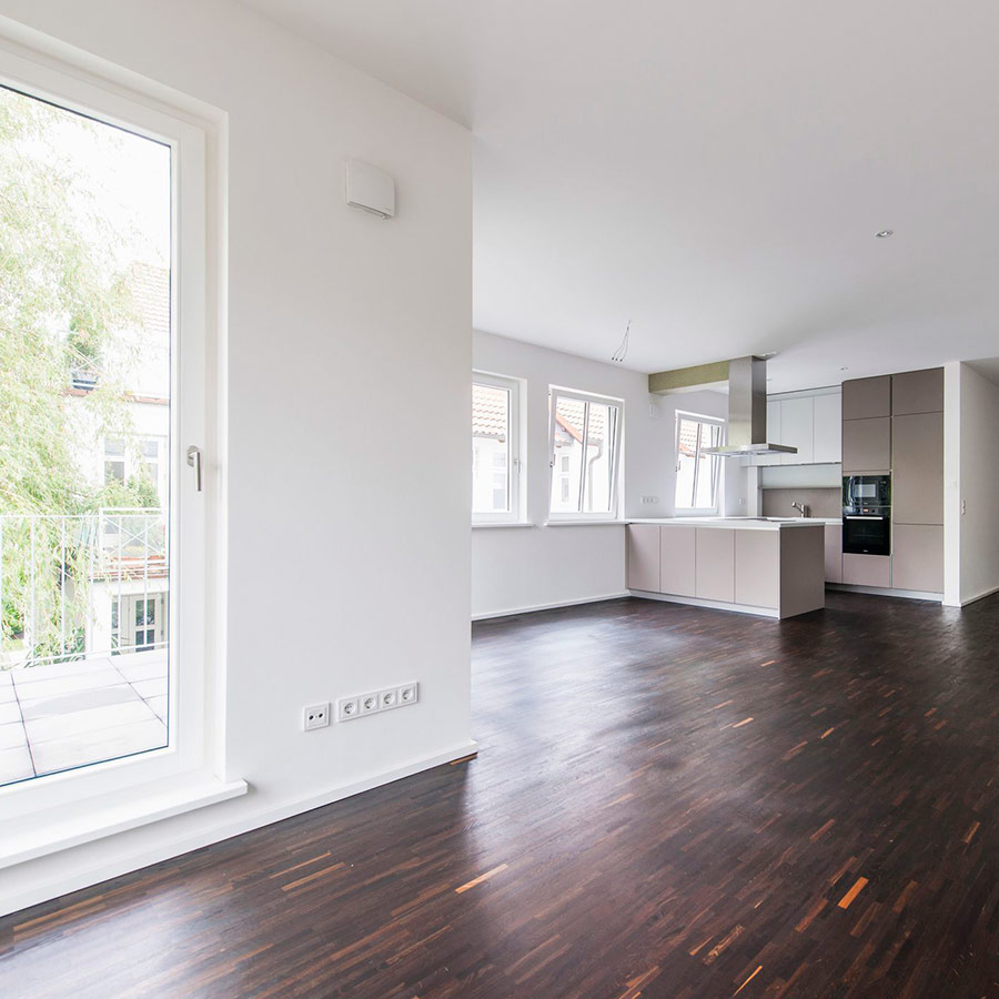 image of cleaned house in the dining and kitchen areas.